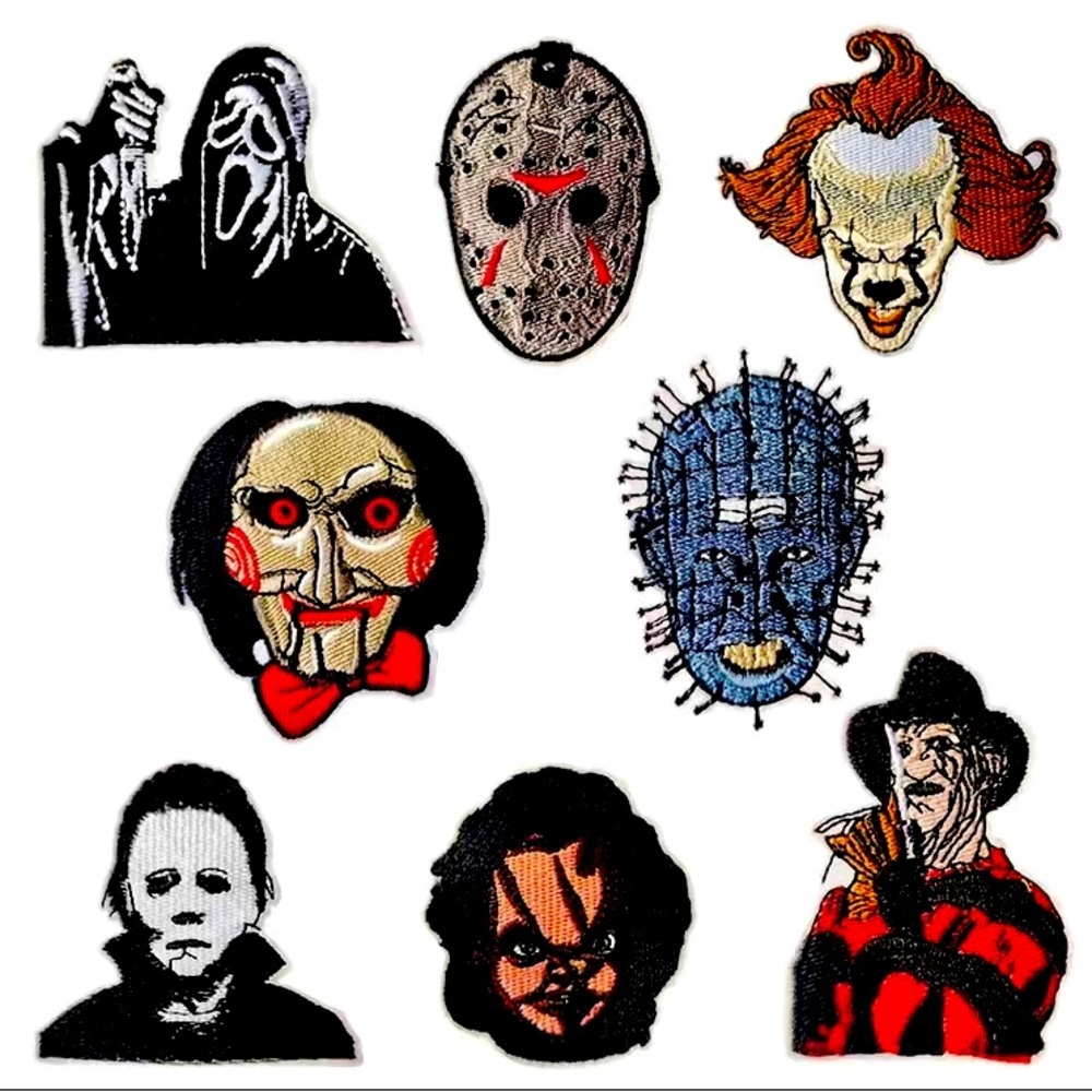 NEW - UNISEX -HORROR ICON IRON-ON PATCHES BUNDLE - DISCOUNTED SHIPPING